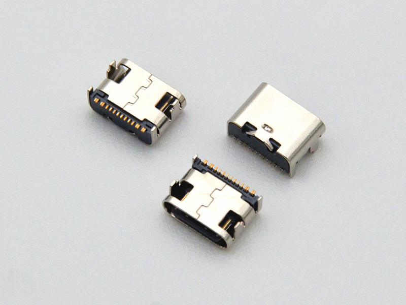 TYPE-C 16P母座 L=6.2MM板上型一体式 CH1.68MM
